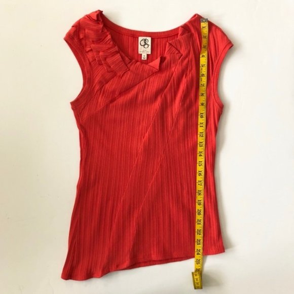 Anthro One September Ruffled Ribbed Tee - Picture 7 of 8